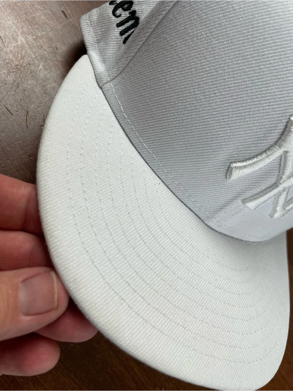 New York Yankees Hat Cap Fitted Mens 7 3/8 White MLB Harlem New Era 59FIFTY
